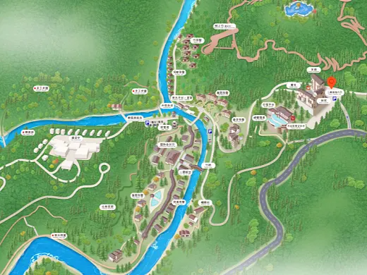 兴县结合景区手绘地图智慧导览和720全景技术，可以让景区更加“动”起来，为游客提供更加身临其境的导览体验。